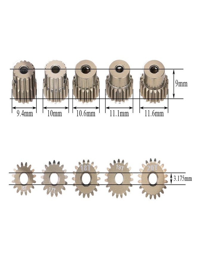 Globact 48DP 3.175mm 16T 17T 18T 19T 20T Pinion Motor Gear for 1/10 RC Car Brushed Brushless Motor - Image 2